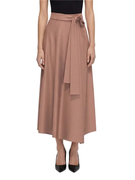 GONNA LUNGA A PORTAFOGLIO CON  INSERTO ELASTICO DONNA ROSA