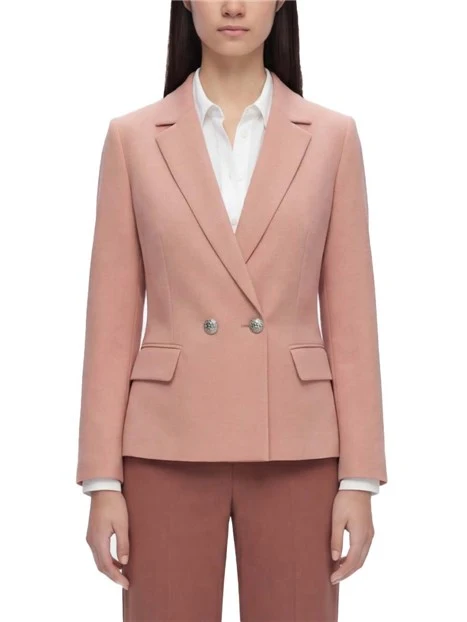 BLAZER SCOLLO REVER IN MISTO VISCOSA FODERATO DONNA ROSA