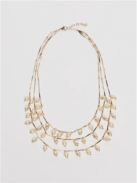 COLLANA CON PERLE IRREGOLARI DONNA BIANCO