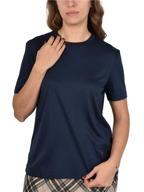 T-SHIRT DONNA BLU CON MOTIVO RICAMATO DONNA BLU
