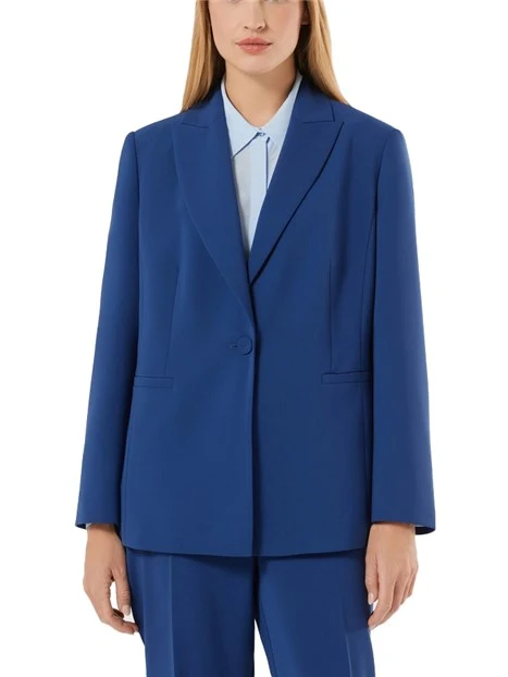 BLAZER  IN CADY BISTRETCH CON SPACCHI SUL RETRO DONNA BLU