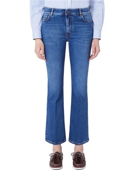JEANS SKINNY CON TAHLIO CROPPED DONNA BLU