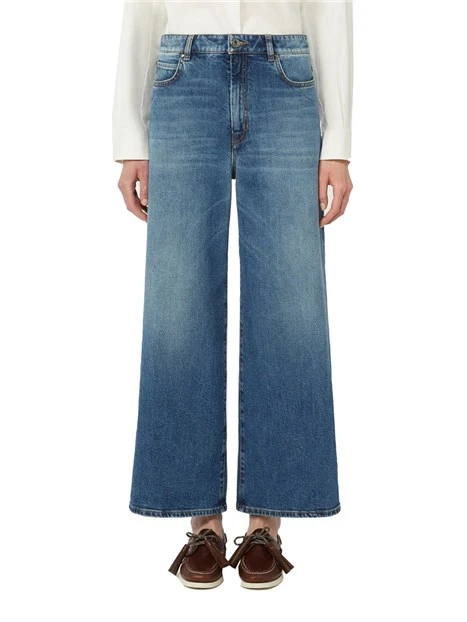 PANTALONI PALAZZO CON ZIP COPERTA DONNA BLU