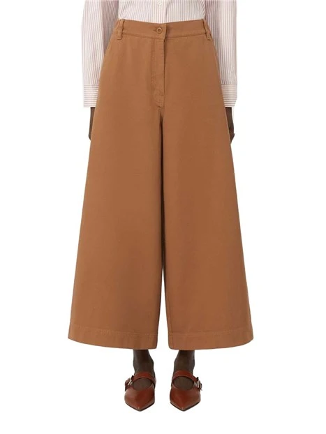 PANTALONI CROPPED CON TASCHE ALLA FRANCESE DONNA MARRONE