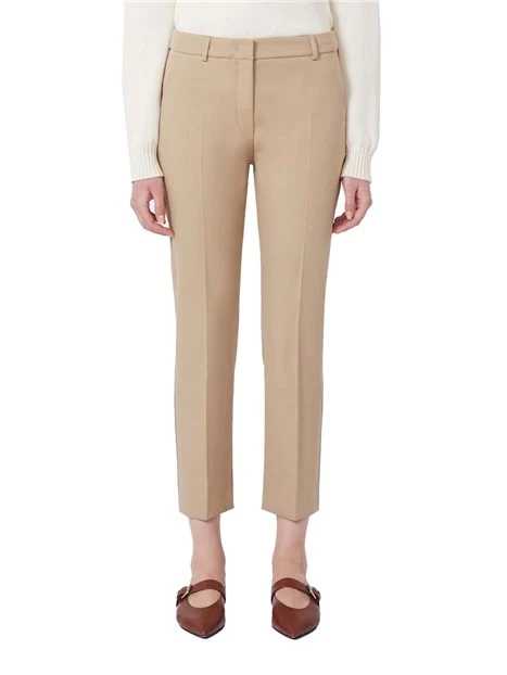 PANTALONI A SIGARETTA TASCHE ALLA FRANCESE DONNA BEIGE