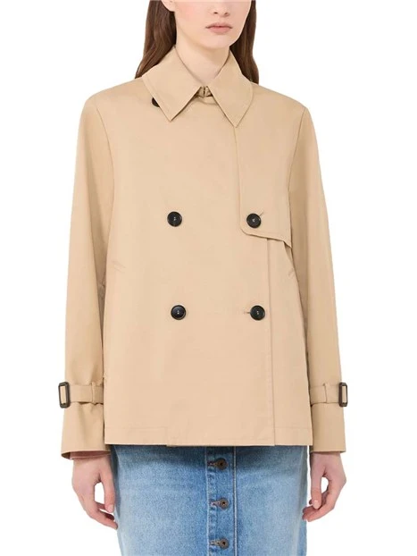TRENCH CORTO ANTIGOCCIA DOPPIOPETTO DONNA BEIGE