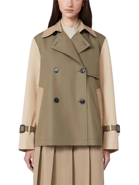 TRENCH CORTO ANTIGOCCIA DOPPIOPETTO DONNA MARRONE