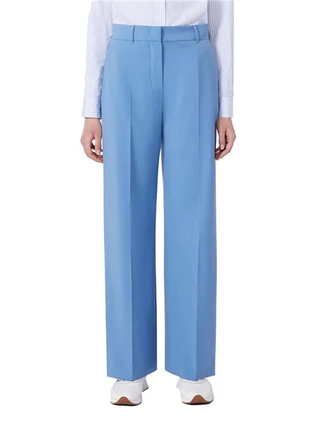 PANTALONI PALAZZO CON PIEGA STIRATA DONNA AZZURRO