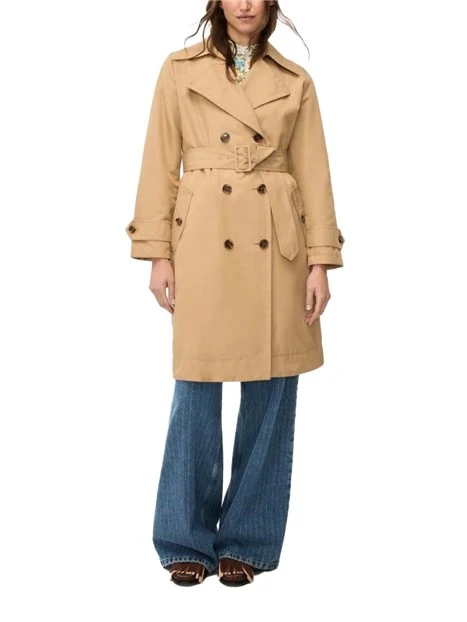 TRENCH IN MISTO COTONE DOPPIOPETTO DONNA BEIGE