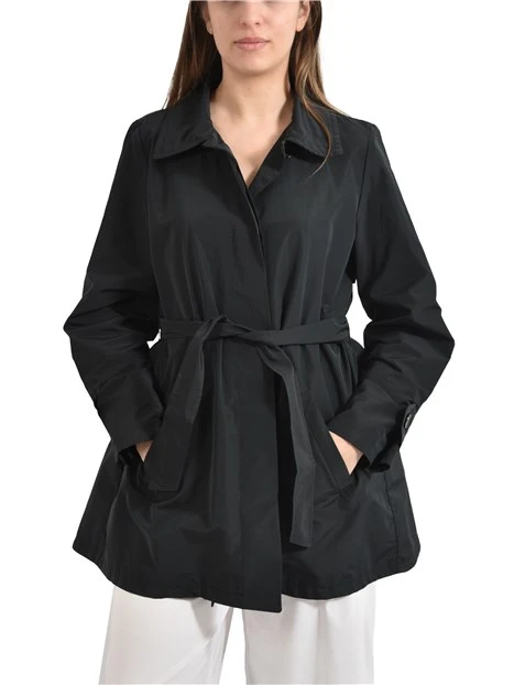 GIACCA CORTA MORBIDA IN MISTO COTONE DONNA NERO