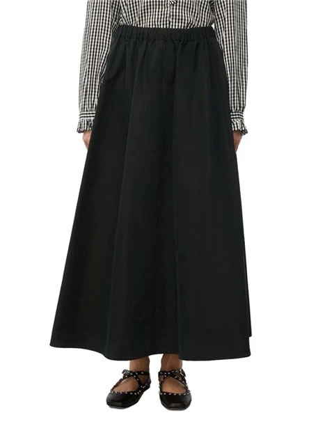 GONNA LUNGA MISTO COTONE DONNA NERO