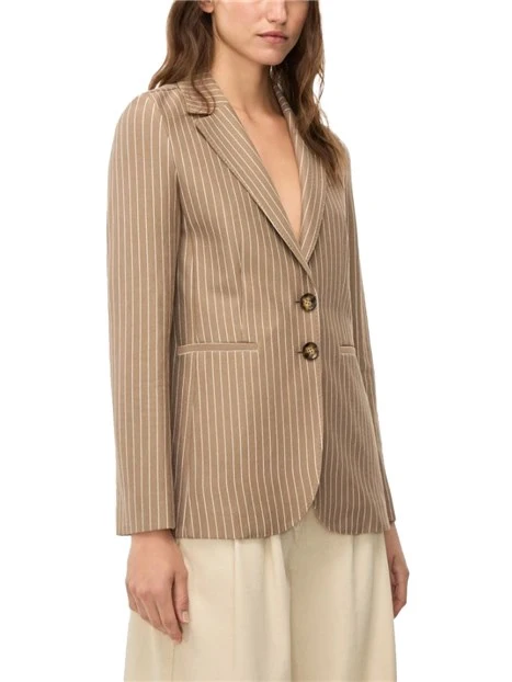 BLAZER BLAZER CON DUE BOTTONI DONNA  MARRONE