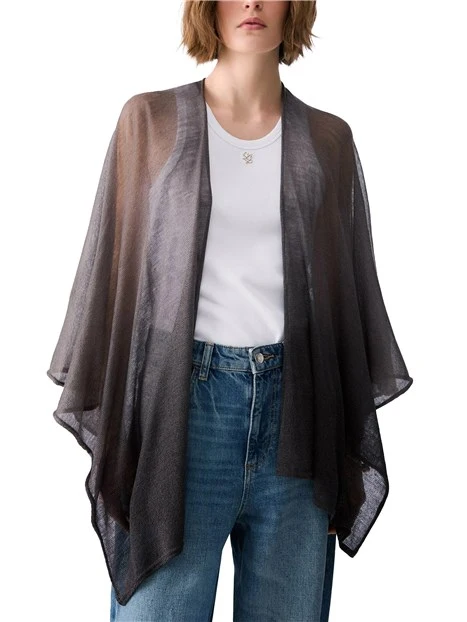 PONCHO IN TESSUTO LEGGERO DONNA NERO