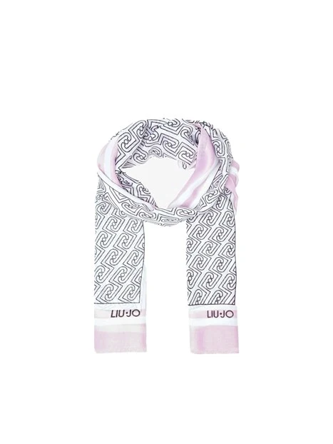 STOLA CON MOTIVO MONOGRAM ALL-OVER DONNA BIANCO