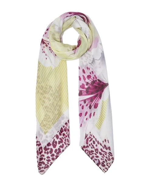 FOULARD GRANDE CON STAMPA ORCHIDEA DONNA GIALLO