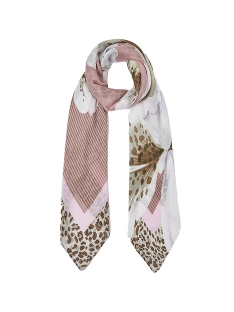 FOULARD GRANDE CON STAMPA ORCHIDEA DONNA ROSA
