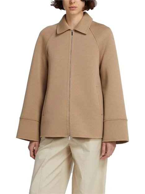 GIACCA CORTA MONOPETTO MANICHE AMPIE DONNA BEIGE