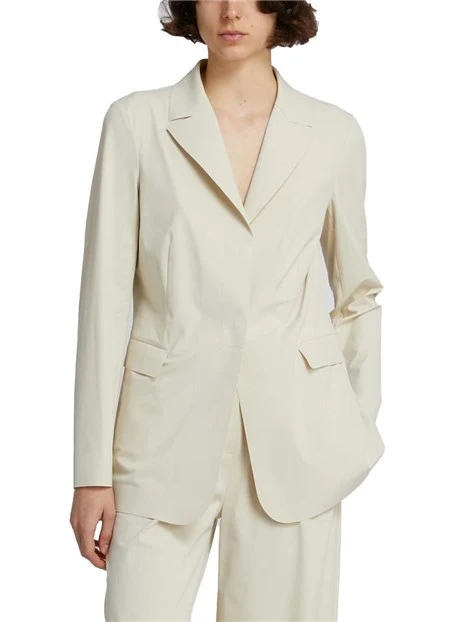 BLAZER MONOPETTO IN JERSEY MANICHE A GIRO DONNA AVORIO