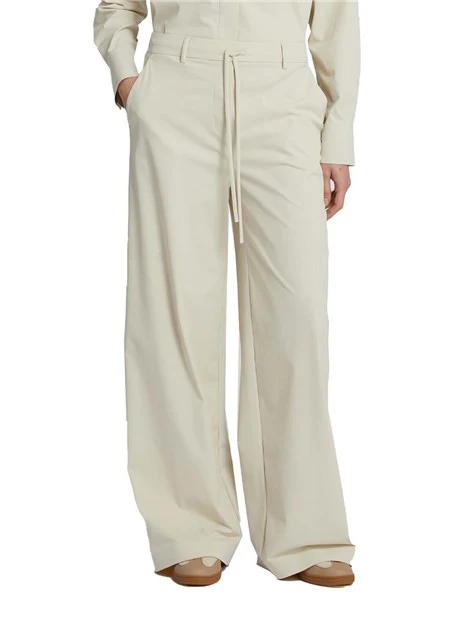 PANTALONI PALAZZO CON COULISSE E TASCHE ALLA FRANCESE DONNA AVORIO