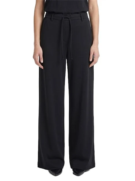 PANTALONI PALAZZO CON COULISSE E TASCHE ALLA FRANCESE DONNA NERO