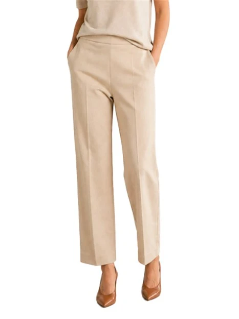 PANTALONE CHINO IN JERSEY DI COTONE DONNA AVORIO