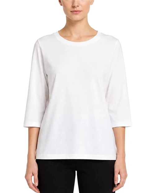 MAGLIA GIROCOLLO CON MANICHE A TRE QUARTI DONNA BIANCO