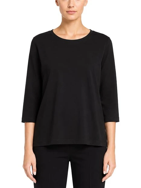 MAGLIA GIROCOLLO CON MANICHE A TRE QUARTI DONNA NERO