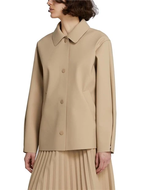 GIACCA CORTA CON BOTTONI E COLLETTO DONNA BEIGE