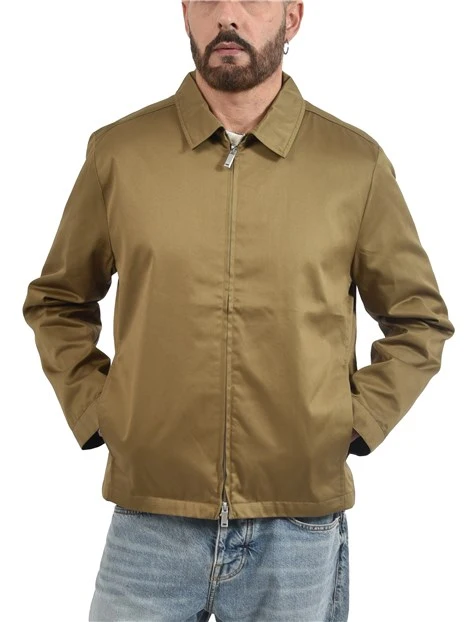 GIACCA IN COTON E CON ZIP  E FODERA INTERNA UOMO VERDE