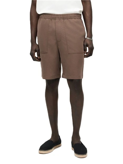 BERMUDA IN MISTO MODAL CON VITA ELASTICA UOMO MARRONE