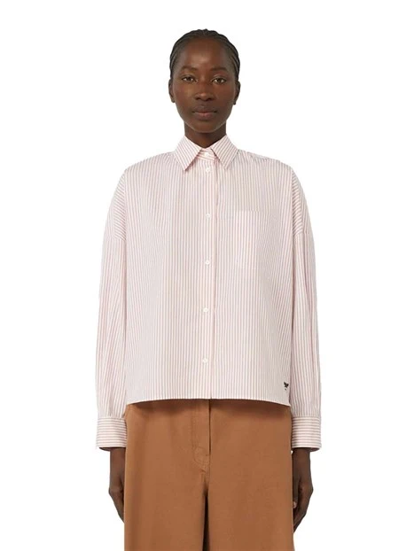 CAMICIA CON FANTASIA A RIGHE DONNA BIANCO