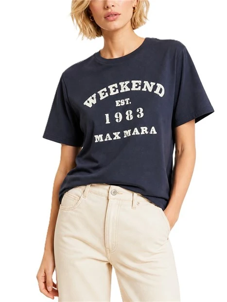 T-SHIRT MANICA CORTA CON MOTIVO GRAFICO DONNA BLU