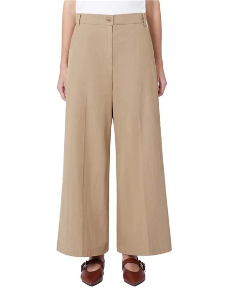 PANTALONI PALAZZO CON  PIEGA STIRATA DONNA BEIGE