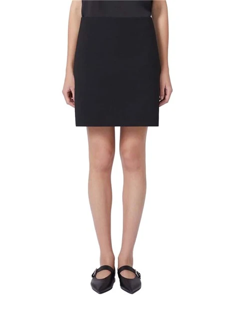 GONNA CORTA SVASATA CON ZIP SUL RETRO DONNA NERO