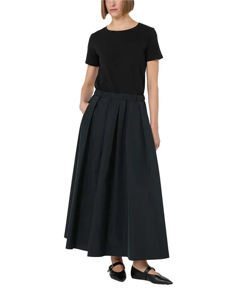 GONNA LUNGA LINEA A AMPIA E SVASATA DONNA  NERO