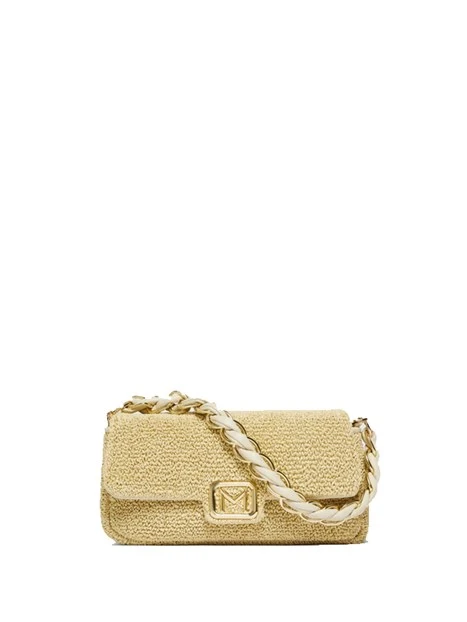 BORSA A SPALLA EFFETTO RAFIA DONNA BEIGE