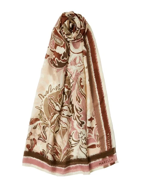 STOLA IN MISTO SETA CON STAMPA DONNA BIANCO