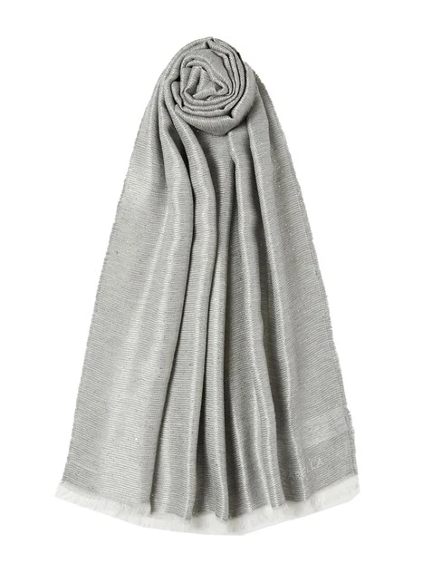 STOLA IN VISCOSA CON PAILLETTES DONNA GRIGIO