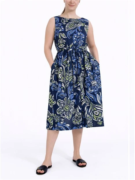 VESTITO CORTO CON CINTURA E ARRICCIO IN VITA DONNA BLU