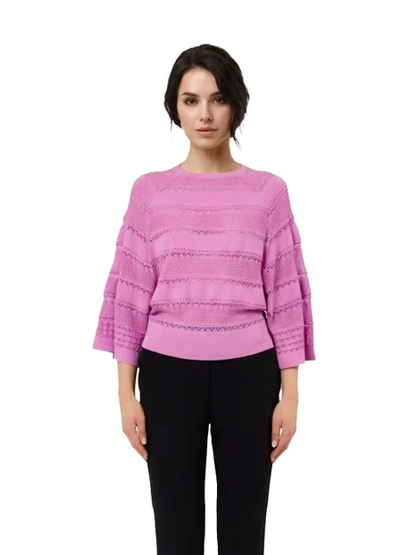 BLUSA MANICA TRE QUARTI DONNA FUCSIA