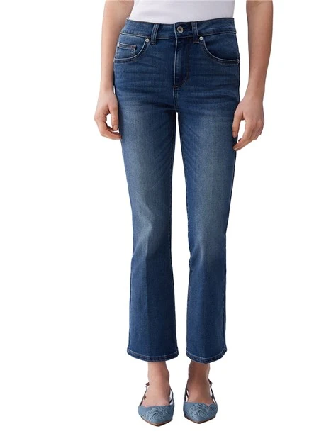 JEANS A ZAMPA CON TAGLIO CROPPED SONNA BLU JEANS