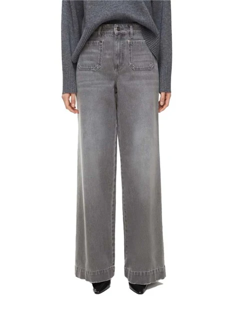 JEANS PALAZZO CON TASCHE APPLICATE DONNA GRIGIO