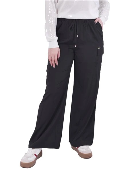 JOGGERS CON LOGO A CONTRASTO DONNA NERO