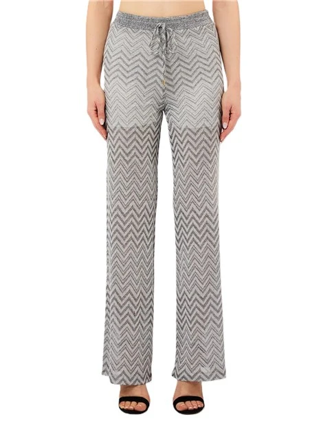 PANTALONI PALAZZO IN MAGLIA DONNA GRIGIO