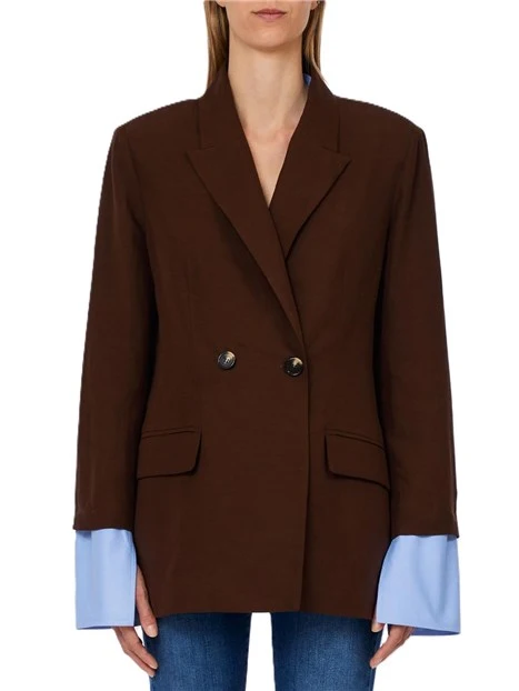 BLAZER CON SCIARPA GIOIELLO DONNA MARRONE