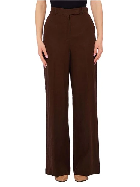 PANTALONI PALAZZO CON TASCHE COMODE DONNA MARRONE