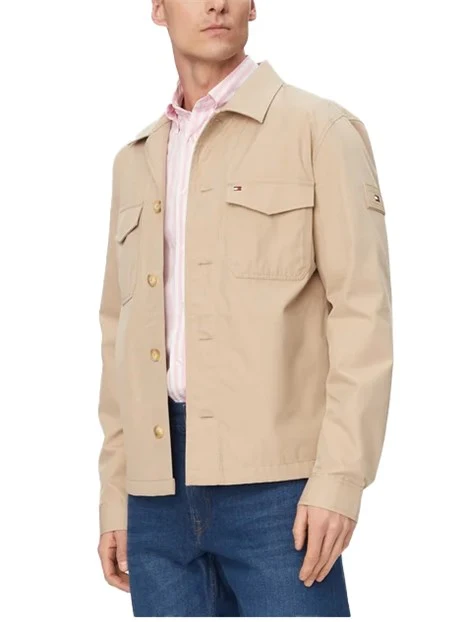 GIACCA CON BOTTONI IN COTONE UOMO BEIGE