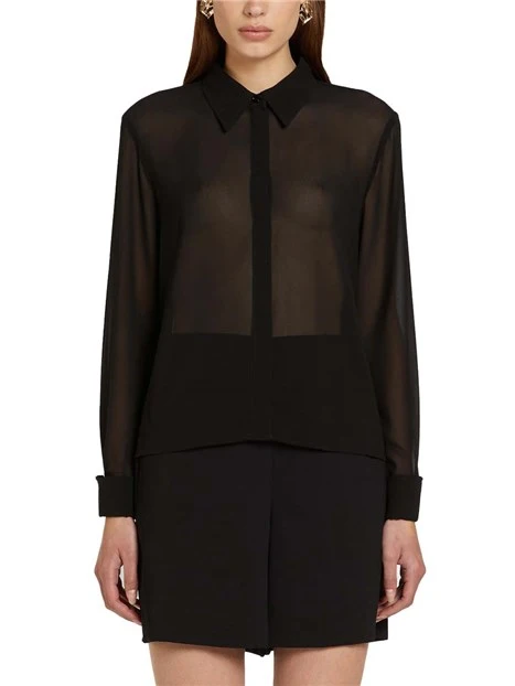 CAMICIA CON SEMI TRASPARENZA DONNA NERO