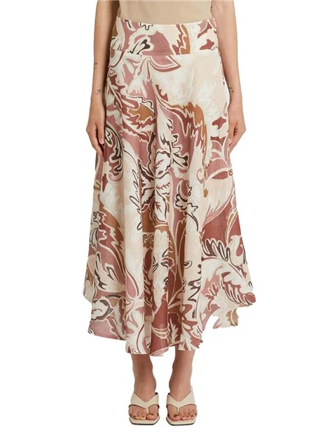 GONNA LUNGA CON FASTASIA ASTRATTA DONNA ROSSO