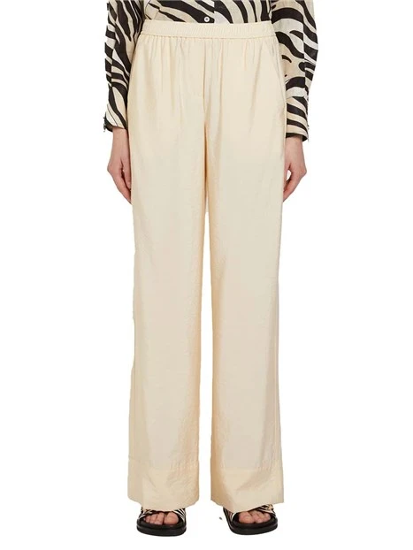 PANTALONI A PALAZZO CON VITA ELASTICIZZATA DONNA BIANCO